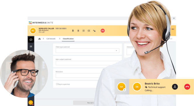 Intermedia-powered cloud contact centre agent workspace